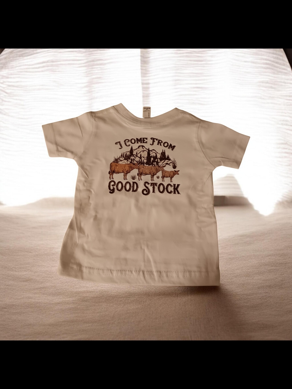 Kids Tan Cow Graphic Short-Sleeve Tee - Picture 2 of 4